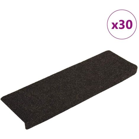 Stufenmatten Selbstklebend 30 Stk. 65x21x4 cm Dunkelbraun Rechteckiger Rand vidaXL