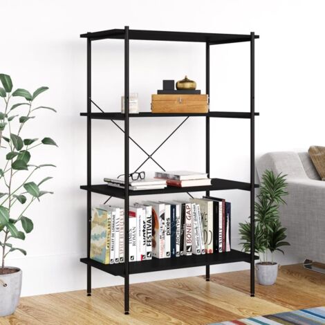 vidaXL 4-stufiges Regal Schwarz 80x40x130 cm (1/5)
