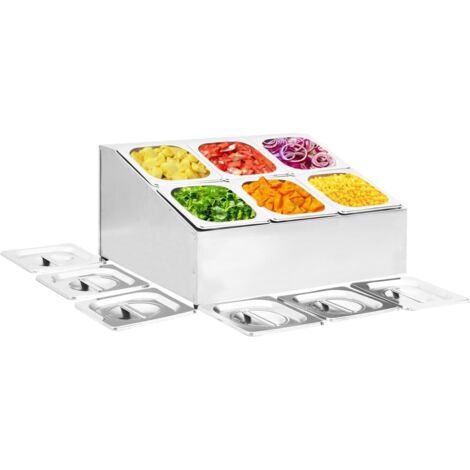 vidaXL Gastronormbehälter mit 6 GN 1/6 Behältern aus Edelstahl