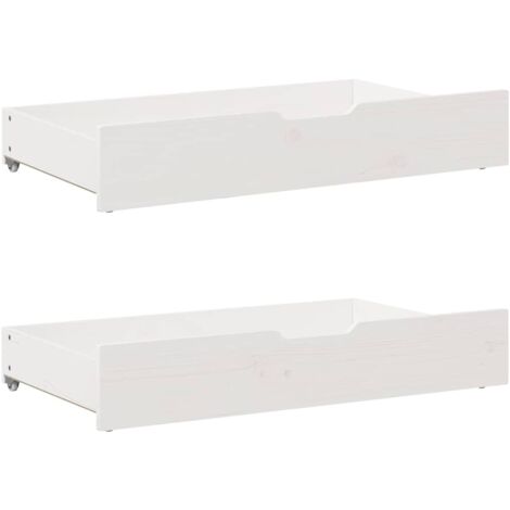 vidaXL Bettschubladen 2 Stk. Weiß 90x55x17 cm Massivholz Kiefer