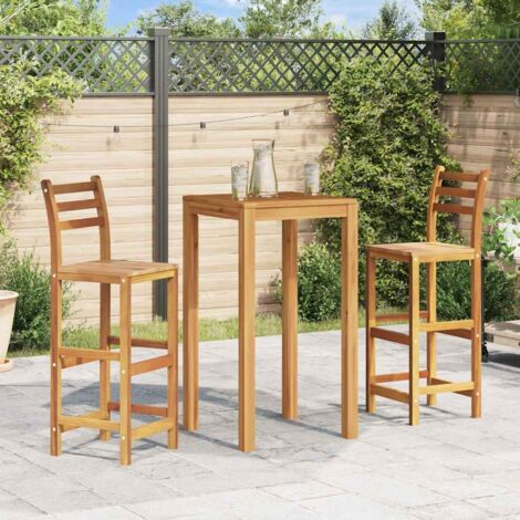 vidaXL Barhocker Set von 2 aus massivem Akazienholz