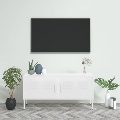 vidaXL TV-Schrank Weiß 105x35x50 cm Robustes Stahl