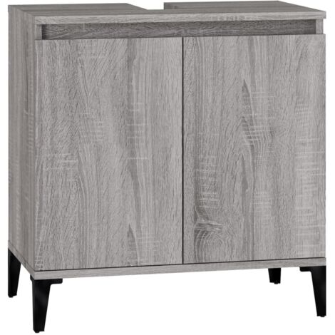 Waschbeckenunterschrank Grau Sonoma 58x33x60 cm Holzwerkstoff vidaXL