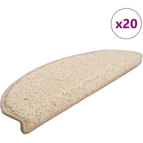 Stufenmatten 20 Stk. 65x21x4 cm Creme Halbrund Groß vidaXL