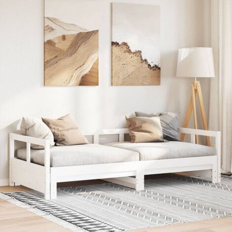 Tagesbett ohne Matratze Weiß 90x200 cm Massivholz Kiefer vidaXL