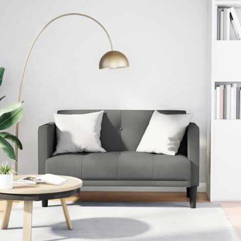 Zweisitzer-Sofa Dunkelgrau 111 cm Stoff vidaXL901500