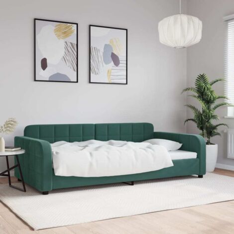 Tagesbett Dunkelgrün 100x200 cm Samt vidaXL