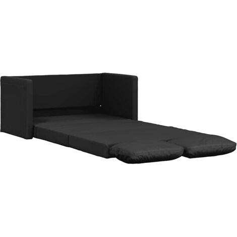 vidaXL 2-in-1 Schlafsofa schwarz 112x174x55 cm Kunstleder