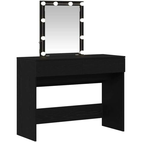 Schminktisch mit Spiegel Schwarz Eichen-Optik 100 x 40 x 130 cm vidaXL