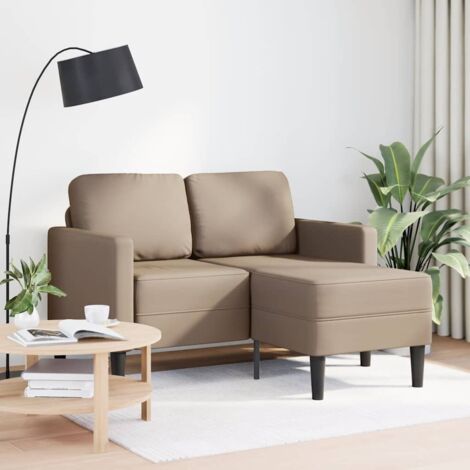 2-Sitzer-Sofa mit Chaiselongue L-Form Cappuccino-Braun 125 cm vidaXL