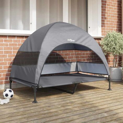 Hochgelegtes Hundebett Hellgrau 127 x 81 x 108 cm vidaXL