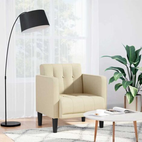 Sessel mit Armlehnen Creme 53 cm Stoff vidaXL318722