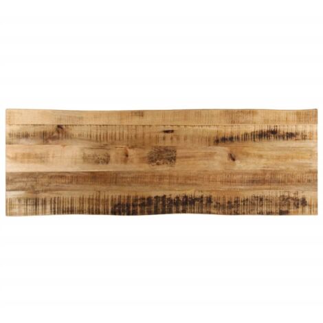 Tischplatte mit lebendigen Kanten 140x40x2,5 cm aus rohem Mangoholz