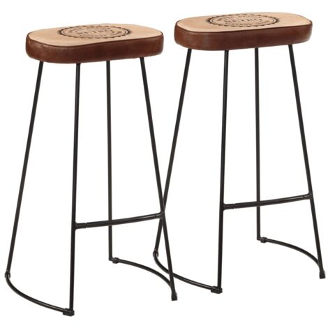 vidaXL Barhocker Set von 2 dunkelbraun 44x37,5x78 cm