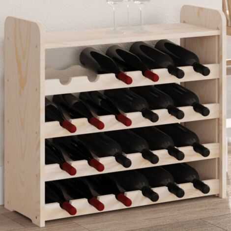 Weinregal mit oberer Platte 67,5x25x60 cm aus massivem Kiefernholz