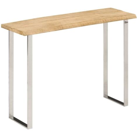vidaXL Konsole Tisch mit natürlicher Kante 105x33x76 cm aus massivem Mangoholz