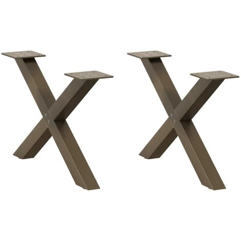 Couchtischbeine X-Form 2 Stk. Naturstahl 60x(30-31) cm Stahl vidaXL