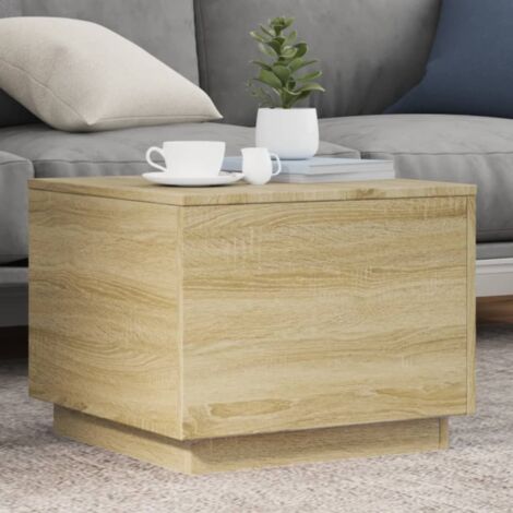 Couchtisch mit LED-Lichtern Sonoma Eiche 50x50x40 cm