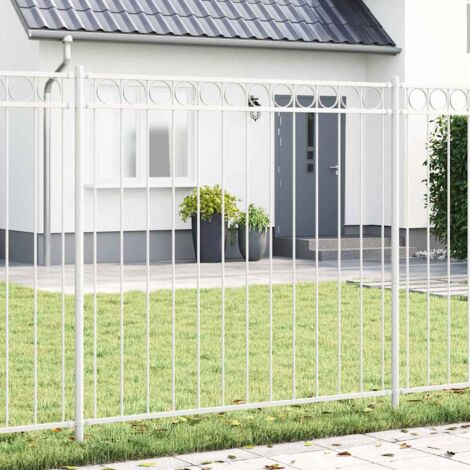 Gartenzaun Weiß Stahl vidaXL