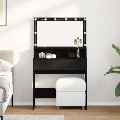 Schminktisch Schwarze Eiche 80 x 41 x 134,5 cm Holzwerkstoff vidaXL