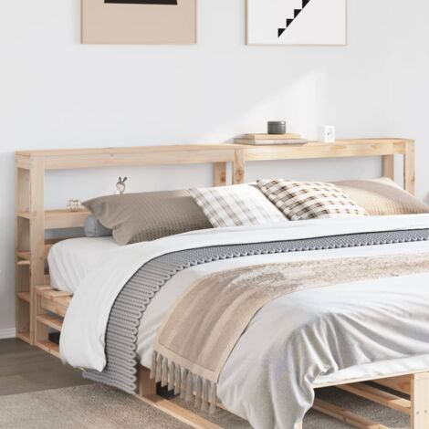 Kopfteil mit Ablagen 200 cm Massivholz Kiefer vidaXL