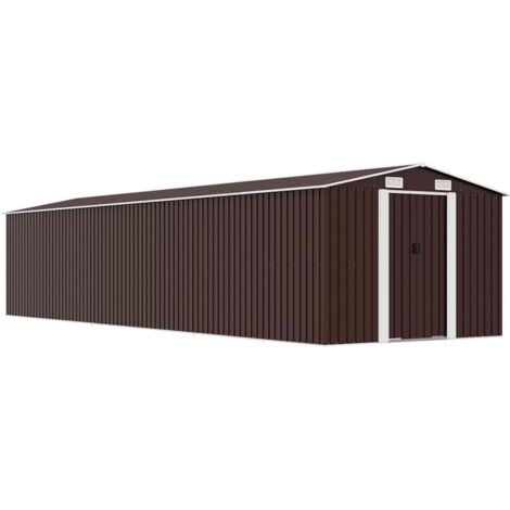 vidaXL Gerätehaus Braun 257x779x181 cm Verzinkter Stahl