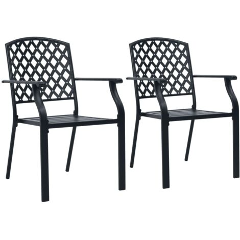Stapelbare Gartenstühle 2 Stk. Stahl Anthrazit vidaXL