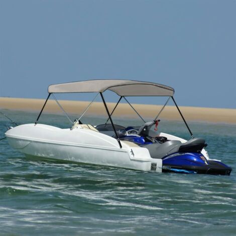 vidaXL Bimini-Überdachung mit 2 Bogen grau 180x130x110 cm