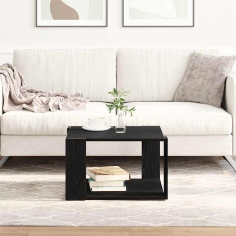vidaXL Couchtisch schwarz, Eichenholz, 85x55x31 cm, Holzwerkstoff