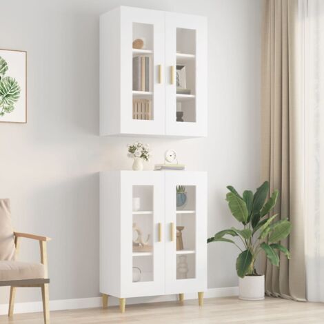 vidaXL Hanging Wall Cabinet White 69,5x34x90 cm