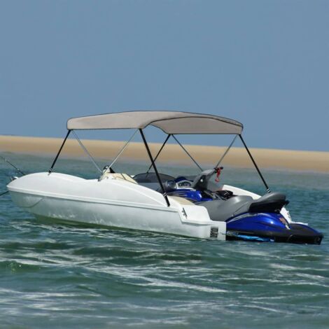 2-Bow Bimini-Top Grau 179x156x93 cm vidaXL519453