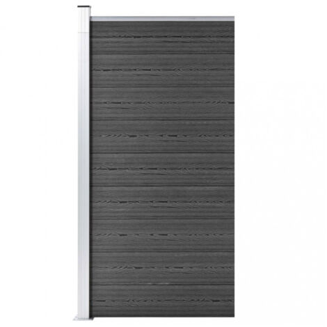vidaXL Fence Panel WPC 95x186 cm Black