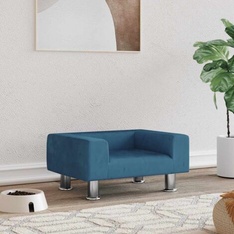 vidaXL Hundebett blau 50x40x26,5 cm Velours