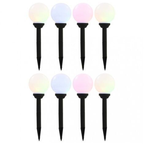 Außen-Solarlampen 8 Stk. LED Kugel 15 cm RGB vidaXL