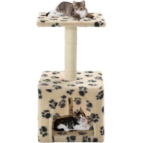 Katzen-Kratzbaum Sisal 55 cm Beige Pfoten-Aufdruck vidaXL (1/5)