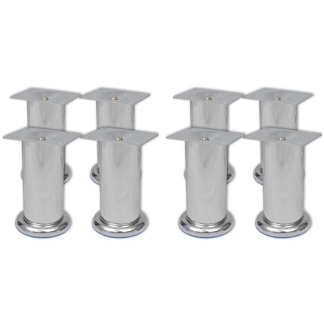 Sofabeine 8 Stk. Rund Chrom 120 mm vidaXL
