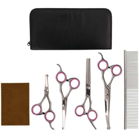 vidaXL 5 Piece Dog Grooming Scissors Set Stainless Steel