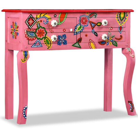 Konsolentisch Massivholz Mango Rosa Handbemalt vidaXL
