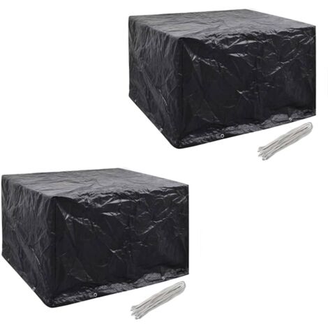 vidaXL Garden Furniture Covers 2 pcs 4 Person Poly Rattan Set 8 Eyelets 113x113cm(2x41637)
