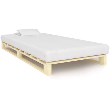 vidaXL Palettenbett Rahmen aus massivem Kiefernholz 100x200 cm