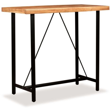 Bartisch aus massivem Akazienholz 120x60x107 cm