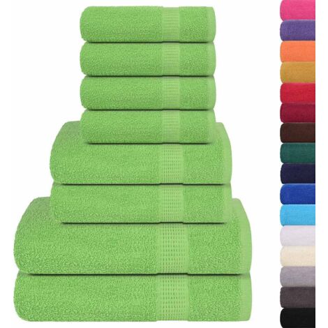 8-tlg. Handtuch-Set Apfelgrün 360 g/m² 100% Baumwolle vidaXL