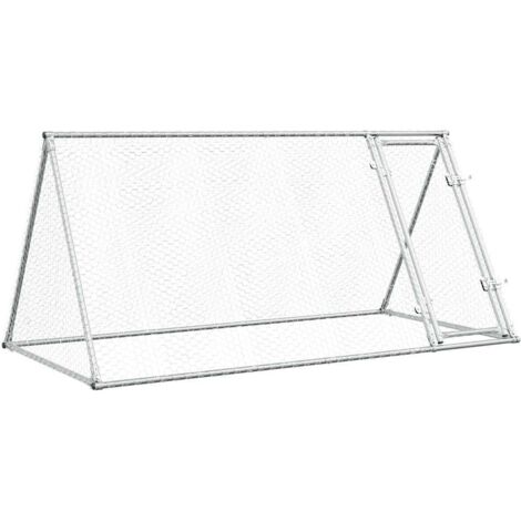 Hühnerkäfig Silbern 200x105x91 cm Verzinkter Stahl vidaXL