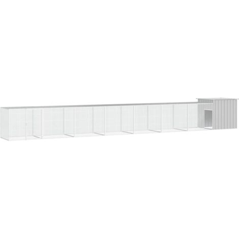 Hühnerkäfig Grau 700x91x100 cm Verzinkter Stahl vidaXL