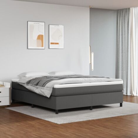 Boxspringbettgestell Grau 160x200 cm Kunstleder vidaXL