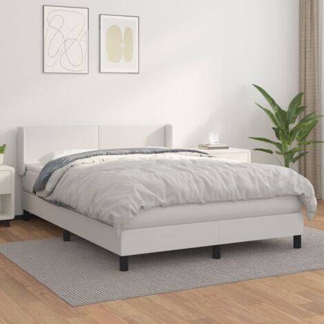 Boxspringbett mit Matratze Weiß 140x200 cm Kunstleder vidaXL (1/5)