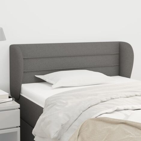 Kopfteil mit Ohren Dunkelgrau 103x23x78/88 cm Stoff vidaXL (1/5)