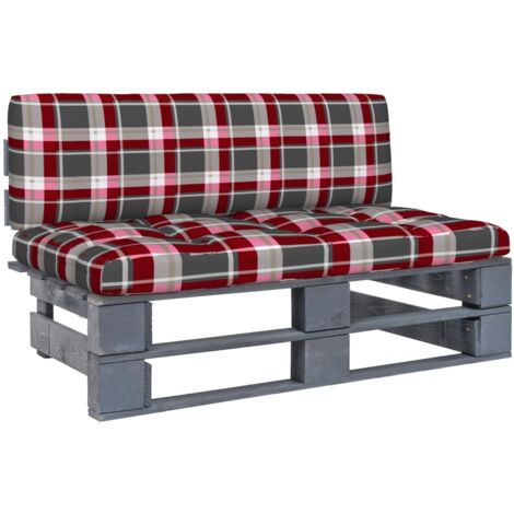 Outdoor-Mittelsofa Paletten Imprägniertes Kiefernholz Grau vidaXL