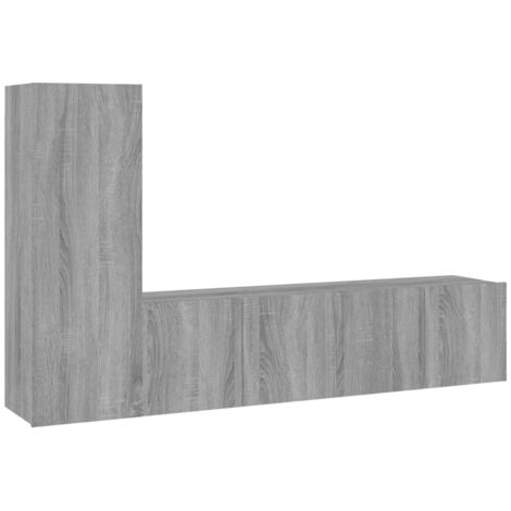 3-tlg. TV-Schrank-Set Grau Sonoma Holzwerkstoff vidaXL