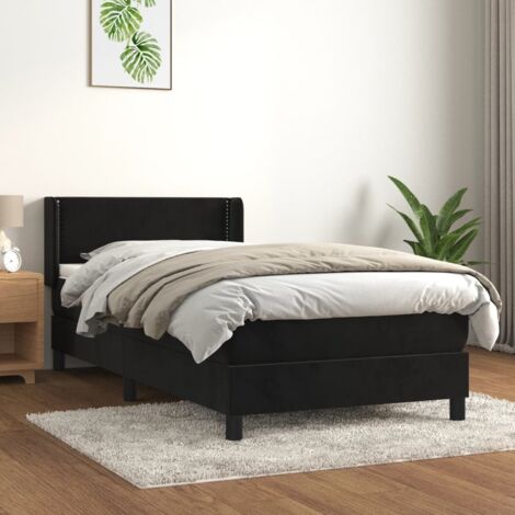 Boxspringbett mit Matratze Schwarz 100x200 cm Samt vidaXL (1/5)